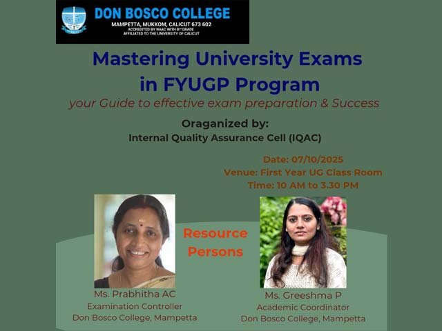 Mastering the University exams in the FYUG Program