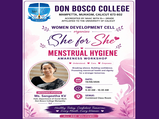 She for She. Menstrual Hygiene Awareness Workshop